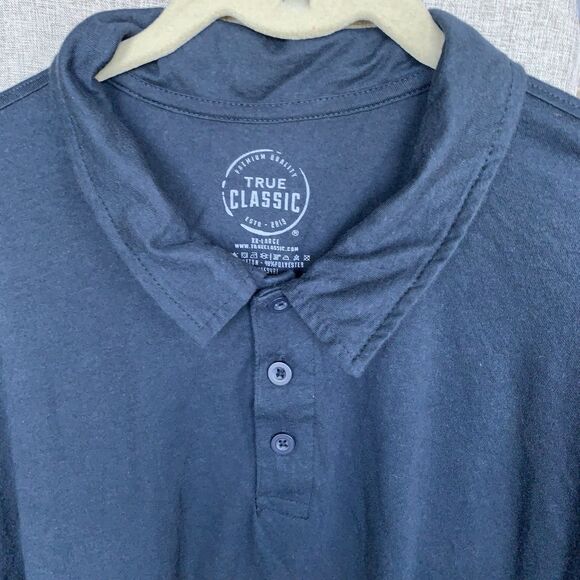 True Classic Performance Polo Shirt Men's XXL Blue Short Sleeves Golf Premium - Picture 8 of 8